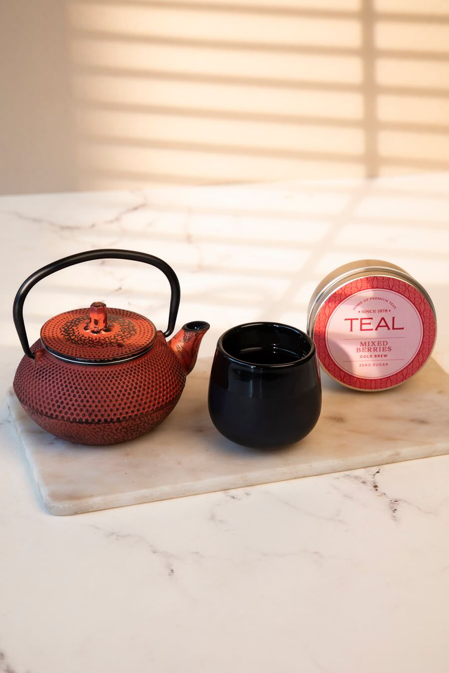 Red Cast Iron Teapot