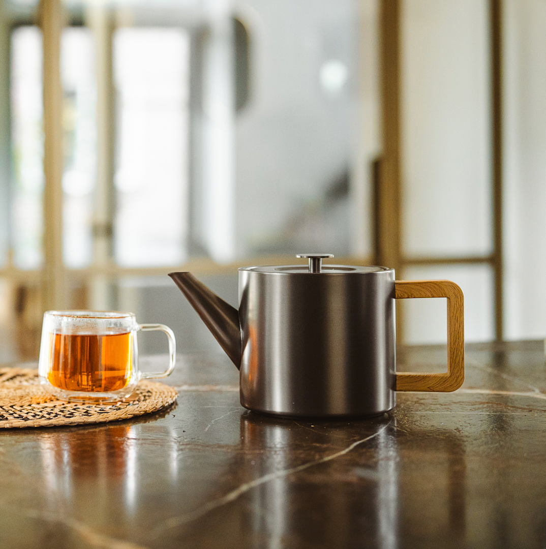 NARVIC TEA POT 1.1L , AMBER BROWN